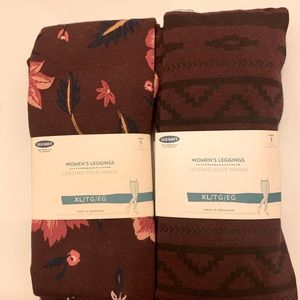 Old Navy NWT Leggings, 2 pairs, Size XL, Burgundy Print